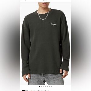 Allsaints men’s Sect waffle knit sweatshirt NEW